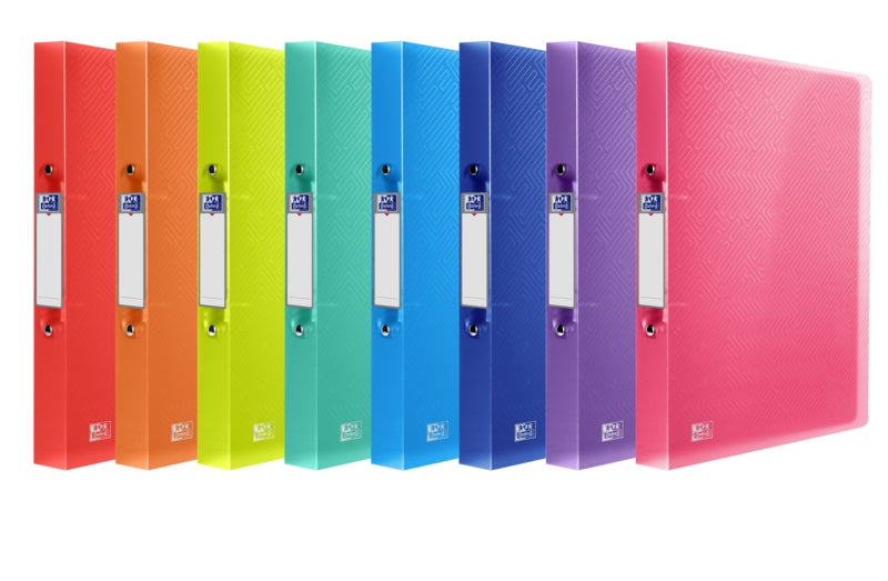 Oxford Urban A4 Carpeta de Anillas - Tapa de Plastico Translucido - Lomo de 40mm - 2 Anillas de 30mm - Colores Surtidos - Cantidad: 10