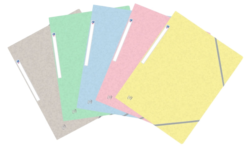 Oxford Top File+ Carpeta de Gomas 3 Solapas - Colores Pastel - Resistente y Duradera - Ideal para Organizar Documentos - Practica y Funcional - Cantidad: 10