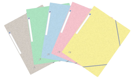 Oxford Top File+ Carpeta de Gomas 3 Solapas - Colores Pastel - Resistente y Duradera - Ideal para Organizar Documentos - Practica y Funcional - Cantidad: 10