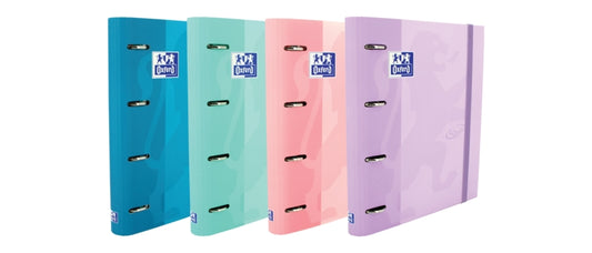 Oxford Touch A4+ Europeanbinder - Tapa Extradura Resistente - Lomo de 45mm - Anillas 4Dx35mm - Incluye Recambio 1 Linea - Colores Surtidos - Cantidad: 10