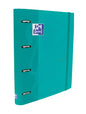 Oxford Touch A4+ Europeanbinder - Tapa Extradura Resistente - Lomo de 45mm - Anillas 4Dx35mm - Incluye Recambio 5x5 - Color Aqua - Cantidad: 4
