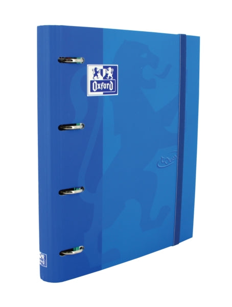 Oxford Touch A4+ Europeanbinder - Tapa Extradura Resistente - Lomo de 45mm - Anillas 4Dx35mm - Incluye Recambio 5x5 - Color Denim - Cantidad: 4
