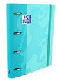 Oxford Europeanbinder Touch A4+ Carpeta de Anillas con Recambio Cuadricula 5x5 - Tapa Extradura - Cierre con Goma Elastica - Color Azul Pastel