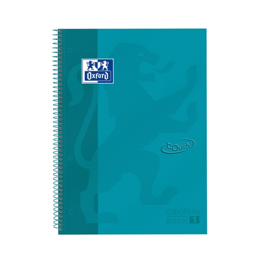 Oxford School Touch Europeanbook 1 Cuaderno A4+ 80 Hojas Microperforadas Cuadricula 5x5mm - Tapa Extradura - Color Azul Verdoso