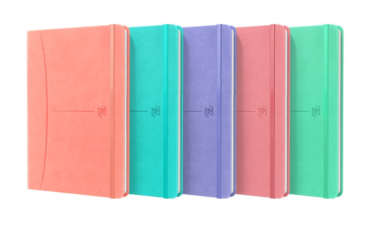 Oxford Signature Cuaderno Cosido Tapa Extradura A5 - 80 Hojas - Tapa Resistente - 1 Linea - Colores Surtidos - Cantidad: 5