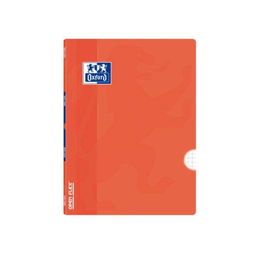 Oxford School Classic Openflex A5+ Libreta Grapada - Tapa de Plastico Resistente - 48 Hojas con Margen - Cuadricula 4x4 - Color Naranja