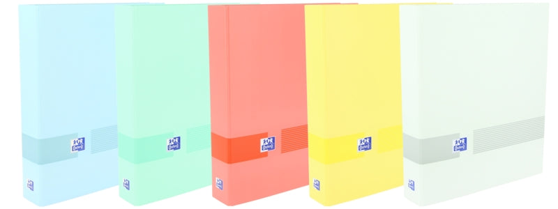 Oxford & You A4+ Carpeta de 4 Anillas D 40mm - Tamaño A4+ - Capacidad para 450 Hojas - Tapa Extradura - Lomo de 60mm - Colores Pastel Surtidos - Cantidad: 10