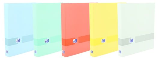 Oxford & You A4+ Carpeta de 4 Anillas D 25mm - Tamaño A4+ - Capacidad para 250 Hojas - Tapa Extradura - Lomo de 40mm - Colores Pastel Surtidos - Cantidad: 10