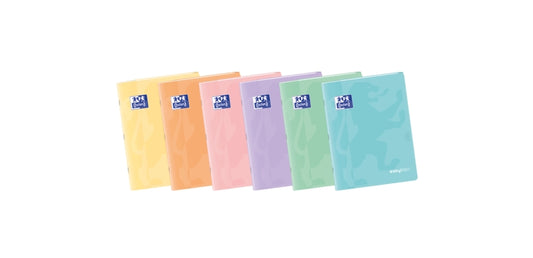 Oxford Easybook A5 Libreta Grapada - Tapa de Plastico Resistente - 48 Hojas con Margen - Diseño Pastel 4x4 - Ideal para Tomar Apuntes y Organizar tus Ideas - Cantidad: 10