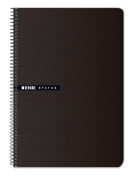 Enri Status Fº Tapa Dura Cuaderno Espiral 4x4 - 100 Hojas - Color Negro