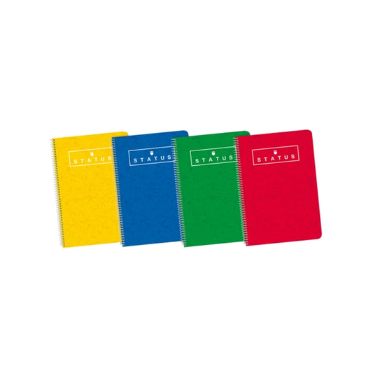 Enri Status Fº Tapa Dura Cuaderno Espiral 4x4 con Margen 80 Hojas Surtido - Resistente Tapa Dura - Cuaderno Espiral de Alta Calidad - 80 Hojas con Margen - Colores Surtidos - Cantidad: 5