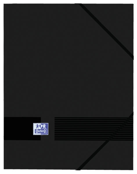 Oxford Live & Go A4+ Carpeta de Gomas - Tapa de Plastico Opaco - 3 Solapas - Lomo de 30mm - Color Negro - Cantidad: 10