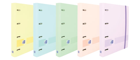 Oxford Live & Go A4+ Europeanbinder - Lomo de 45mm - Anillas de 4Dx35mm - Recambio 1 Linea - Colores Surtidos - Cantidad: 10