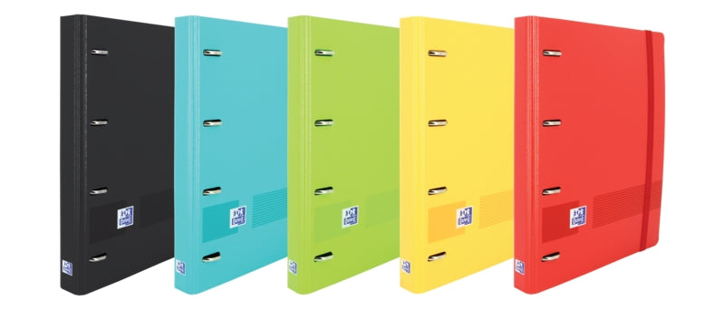 Oxford Live & Go A4+ Polyfoam Europeanbinder - Lomo de 45mm - Anillas de 4Dx35mm - Recambio de 1 Linea - Colores Surtidos - Cantidad: 10