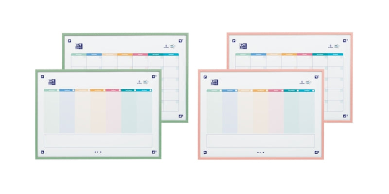 Oxford Planner A3 Reversible Semana&Mes + Compl - 2 Colores - Gran Tamaño para Organizacion Eficiente - Cantidad: 4
