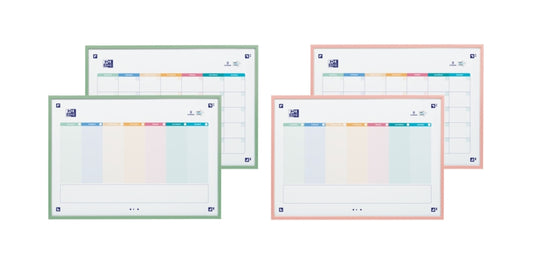 Oxford Planner A3 Reversible Semana&Mes + Compl - 2 Colores - Gran Tamaño para Organizacion Eficiente - Cantidad: 4