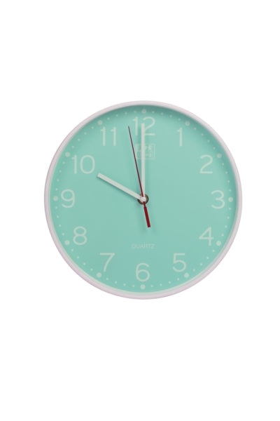 Oxford Reloj de Pared Silencioso para Escritorio Calm 25cm - Diseño Moderno y Elegante - Funcionamiento Silencioso - Tamaño Compacto de 25cm - Color Icemint - Cantidad: 10