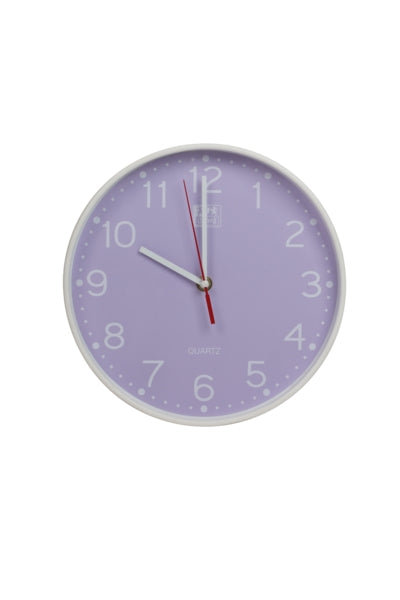 Oxford Reloj de Pared Silencioso para Escritorio Calm 25cm - Diseño Elegante y Minimalista - Funcionamiento Silencioso - Tamaño Compacto de 25cm - Color Lavanda - Cantidad: 10