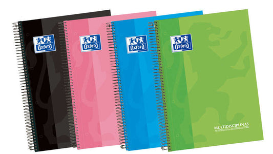 Oxford School Classic A4+ Europeanbook - Tapa Extradura - 4 Multidisciplinas - Pautado y 5x5 - 100 Hojas Surtido - Cantidad: 5