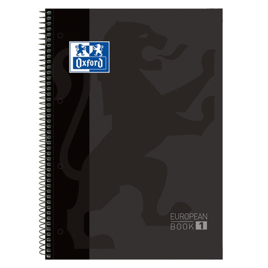 Oxford School Classic A4+ Europeanbook - Tapa Extradura - 80 Hojas - Color Negro - Cantidad: 5