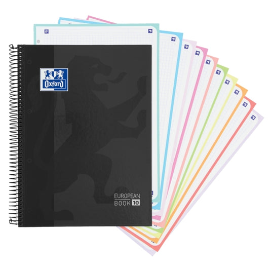 Oxford School Classic A4+ Tapa Extradura Europeanbook - 10 5x5 - 150 Hojas - Color Negro - Cantidad: 5