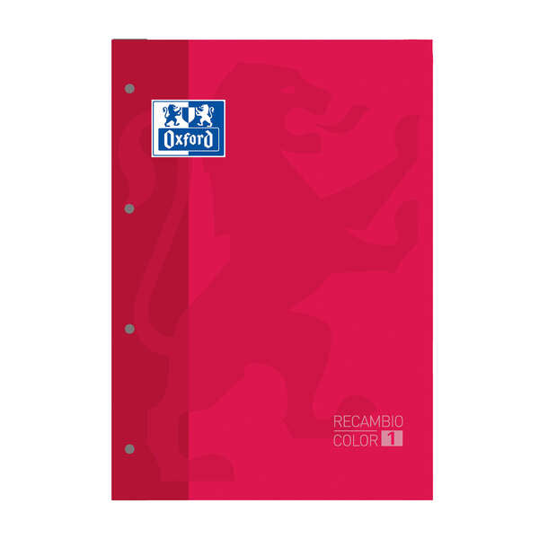 Oxford School Classic Cuaderno de Recambio - Tamaño A4 - Tapa Blanda - Encolado - 80 Hojas - Cuadricula 5x5 - Color Rojo - Cantidad: 5