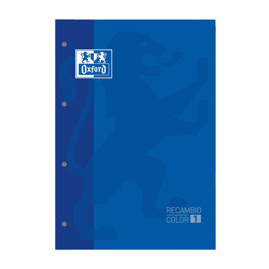 Oxford School Classic Cuaderno de Recambio A4 - Tapa Blanda - Encolado - 80 Hojas - Cuadricula 5x5 - Color Azul Marino - Cantidad: 5
