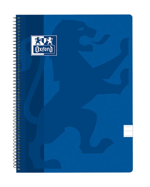 Oxford School Classic Cuaderno Espiral Tapa de Plastico Folio - 80 Hojas - Tapa Azul Marino - 1 Linea con Margen - Cantidad: 5