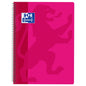 Oxford School Classic Cuaderno Espiral Tapa de Plastico Folio 4x4 - 80 Hojas - Margen - Ideal para Estudiantes - Color Fucsia - Cantidad: 5