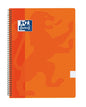 Oxford School Classic Cuaderno Espiral Tapa de Plastico Folio 4x4 - 80 Hojas - con Margen - Ideal para Estudiantes - Color Naranja - Cantidad: 5
