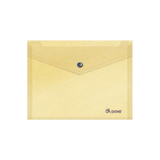 Dohe Sobre Portadocumentos A5 - Cierre de Broche - Polipropileno Translucido 150 Micras - Color Amarillo - Cantidad: 8