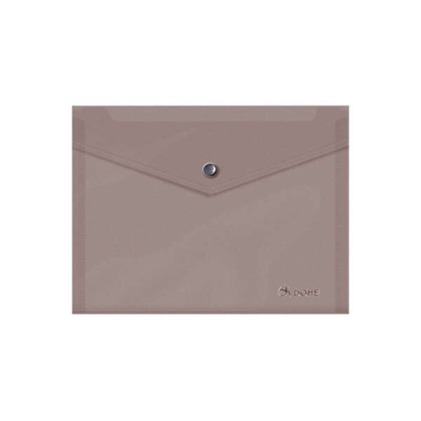 Dohe Sobre Portadocumentos A5 - Cierre de Broche - Polipropileno Translucido 150 Micras - Color Gris - Cantidad: 8