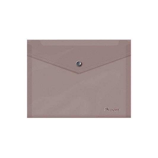 Dohe Sobre Portadocumentos A5 - Cierre de Broche - Polipropileno Translucido 150 Micras - Color Gris - Cantidad: 8