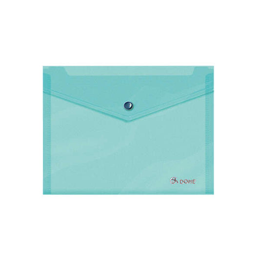 Dohe Sobre Portadocumentos A5 - Cierre de Broche - Polipropileno Translucido 150 Micras - Color Verde - Cantidad: 8