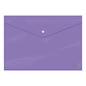 Dohe Sobre Portadocumentos Folio - Cierre de Broche - Polipropileno Cristal Opaco 200 Micras - Color Morado - Cantidad: 10