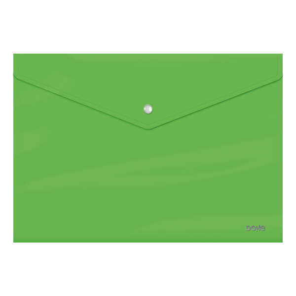 Dohe Sobre Portadocumentos Tamaño Folio - Cierre de Broche - Polipropileno Cristal Opaco 200 Micras - Color Verde - Cantidad: 10