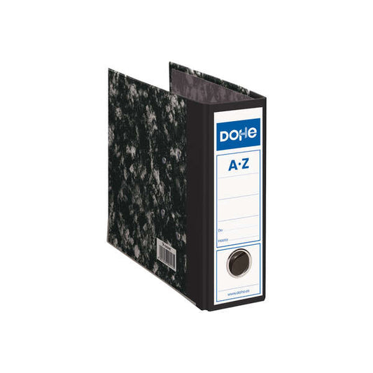 Dohe Archivadores Jaspeados - 300x250mm - Carton Forrado con Papel Impreso - Cantoneras Metalicas - Ollao y Palanca de Maxima Calidad - Color Negro - Cantidad: 20