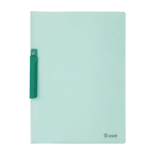 Dohe Dossier con Pinza Pivotante Tamaño A4 - Fabricado en Polipropileno Translucido de 450 Micras - Color Verde - Cantidad: 8
