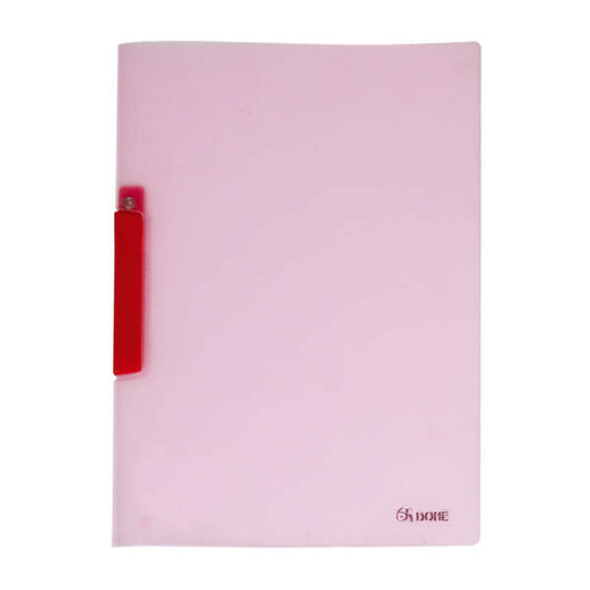 Dohe Dossier con Pinza Pivotante Tamaño A4 - Fabricado en Polipropileno Translucido de 450 Micras - Color Rosa - Cantidad: 8