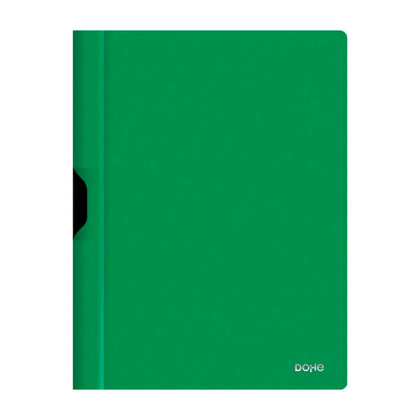 Dohe Dossier con Clip Metalico - Tamaño A4 - Fabricado en Polipropileno Opaco de 350 Micras - Color Verde - Cantidad: 8