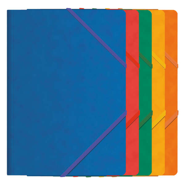 Dohe Carpeta de Gomas con Tres Solapas - Tamaño Folio - Fabricada en Cartulina de Primera Calidad - Plastificada - Cierre de Gomas Planas - Cantidad: 10