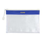 Dohe Bolsa Cremallera PVC - 24x17.5mm - Resistente al Agua - Ideal para Documentos A5 - Color Azul/Transparente - Cantidad: 12