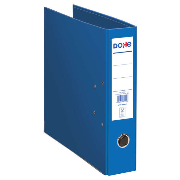 Dohe Archivador Ecofile - 320mm - Carton Rigido Forrado con Papel Offset Impreso - Ollao, Rado, Tarjetero Adhesivo - Cantonera Larga Metalica - Mecanismo de Palanca Niquelado - Cantidad: 12