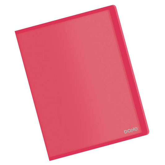 Dohe Carpeta con 10 Fundas A4 - Tapa Flexible de Polipropileno - Fundas Transparentes Soldadas - Color Rojo