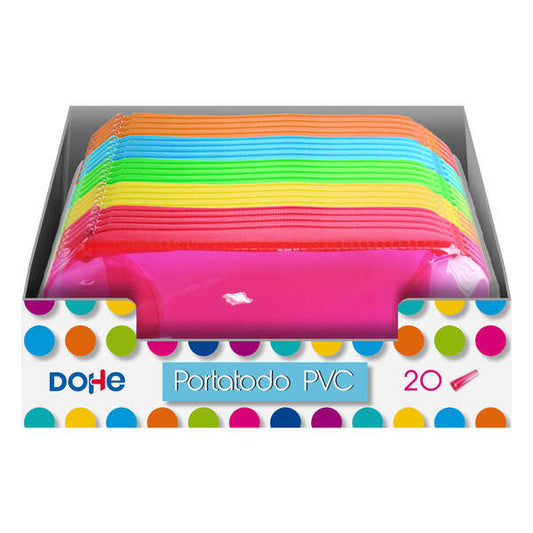 Dohe Expositor de 20 Portatodos Redondos de PVC Transparente - Colores Surtidos - Cantidad: 20