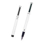 Dohe Boligrafos Elegantes de Metal Ligero - Cuerpo Ovalado Blanco - Ergonomicos y Deslizamiento Perfecto - Capucha con Clip - Fabricados en Aluminio - Tinta Azul - Cantidad: 4