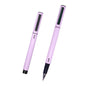 Dohe Boligrafos Elegantes de Metal Ligero - Cuerpo Ovalado Morado Ergonomico - Capucha con Clip - Fabricados en Aluminio - Tinta Azul - Cantidad: 4