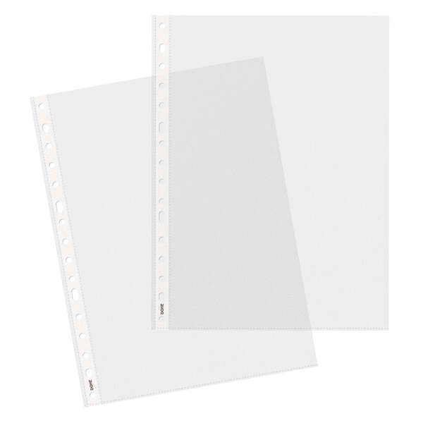 Dohe Basic Pack de 100 Fundas Multitaladro Tamaño A4 16 Taladros - Polipropileno Rugoso - Calidad Basica