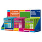 Dohe Expositor de 12 Calculadoras - Alimentacion Solar y a Pilas - 12 Digitos - Teclas de Memoria - Colores Surtidos - Cantidad: 12