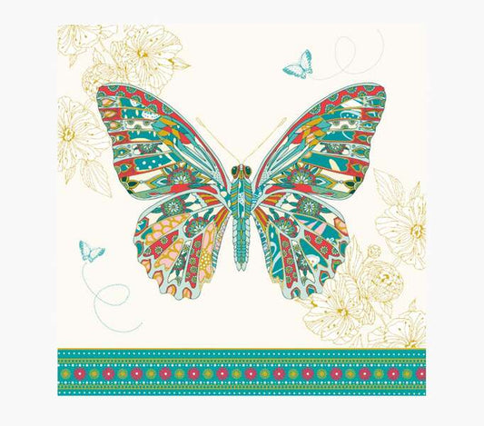 Pictura Tarjeta Arabesque - 16x16cm - Tematica Mariposa - Tarjeta Triptica sin Envoltorio - Incluido Sobre Blanco - Papel con Certificacion FSC